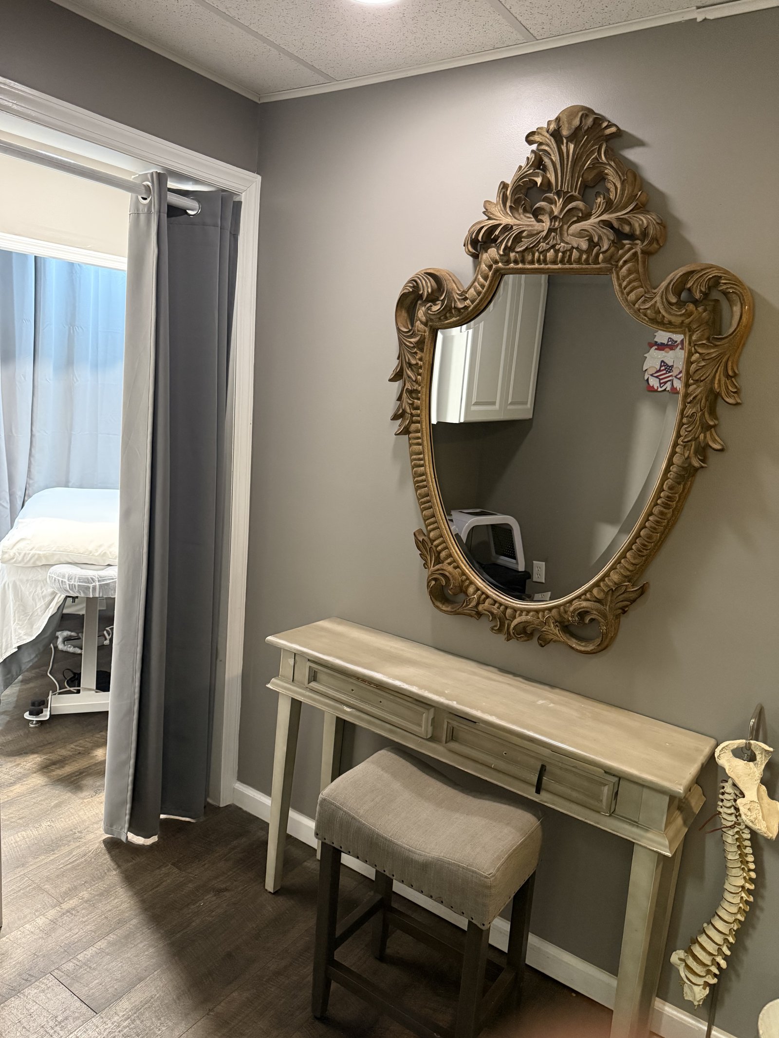 Treatment room within the massage and acupuncture suite at Fusion